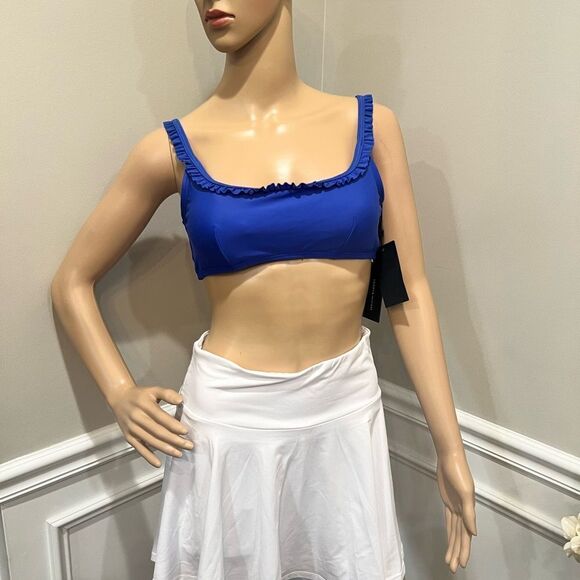 NWT Tommy Hilfiger Women's Blue Ruffle Bikini Top - Picture 4 of 6